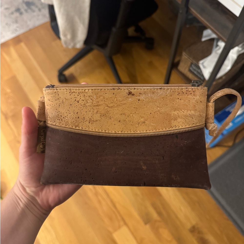 Two-Tone Cork Crossbody Bag – Natural & Brown – Lightweight Vegan Purse
